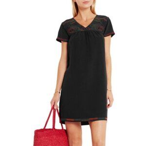 Madewell silk embroidered colorstitch dress